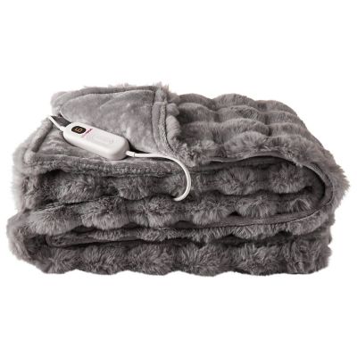 StaySnug Bubble Faux Fur Heated Throw