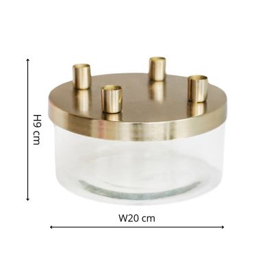 Ivyline Gold Metal Candle Holder with Glass Bowl  image(4)