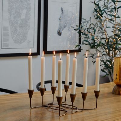 Ivyline Antique Bronze Circular 8-Piece Candle Holder image(2)