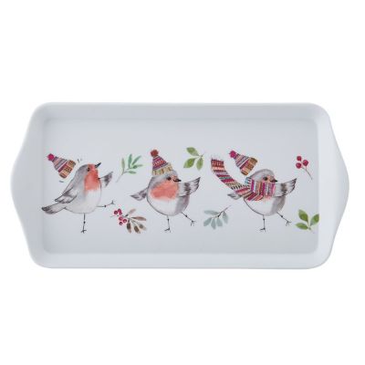 Tipperley Hill Melamine Winter Robin Tea Tray  image(1)