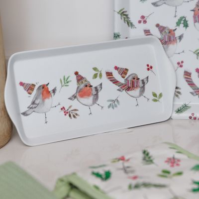 Tipperley Hill Melamine Winter Robin Tea Tray  image(4)