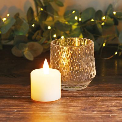 Lakeland Rechargeable LED Candles with Glass Votives – Set of 3 image(3)