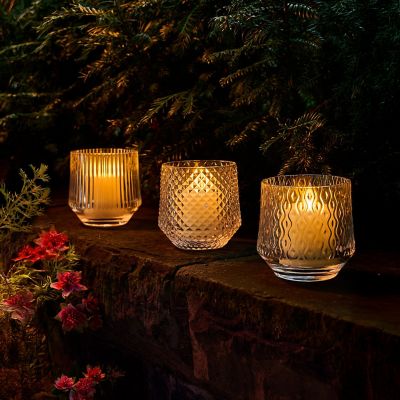 Lakeland Rechargeable LED Candles with Glass Votives – Set of 3 image(6)