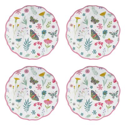 Butterfly Garden Melamine Dinner Plates - Set of 4
